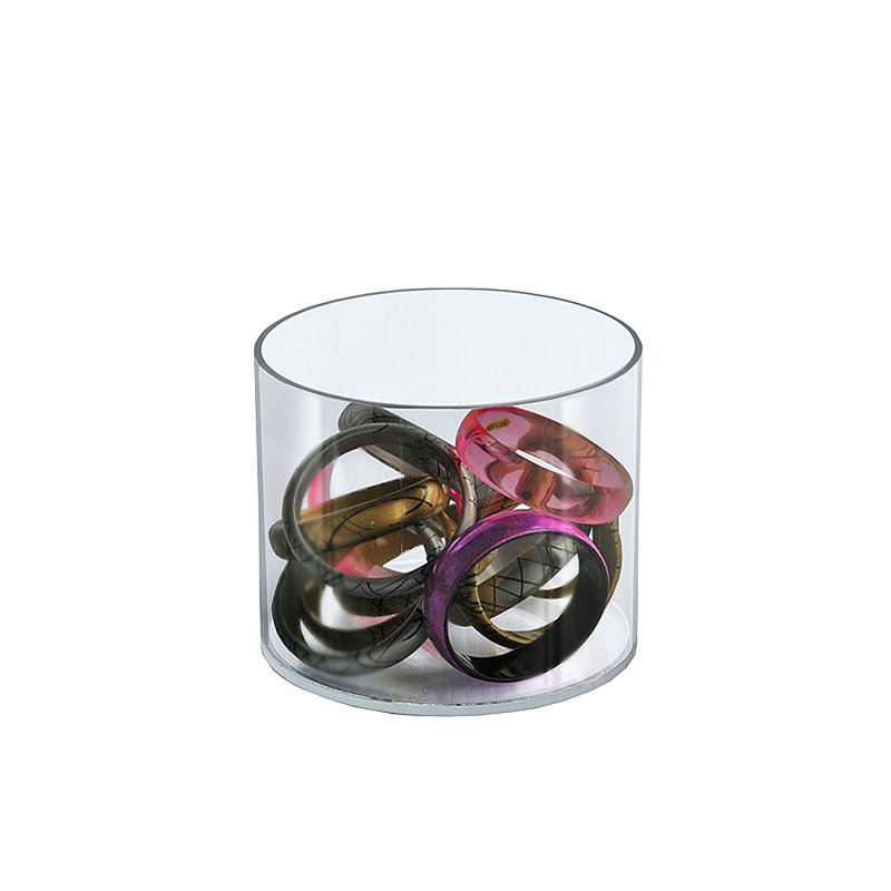 Clear Acrylic Cylinder Display, Plastic Round Container and Riser