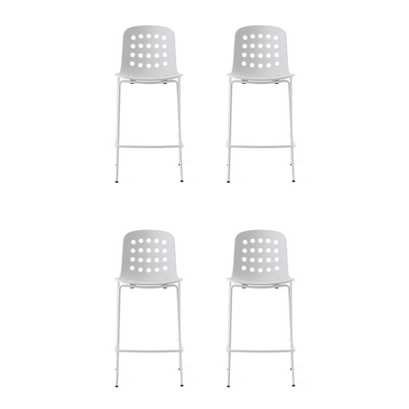 Holi Perforated Counter Stool, White