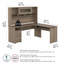 Bureau d'ordinateur en L avec rehausse Huckins-295245551