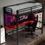 Base de lit simple pour lit mezzanine en métal avec lumière DEL et bureau-458993046-458993047