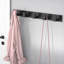 Portemanteau mural, crochets à crochets muraux à suspendre, crochets à serviettes en acier inoxydable pour salle de bain, porte-chapeaux (noir, 5 crochets, paquet de 2)