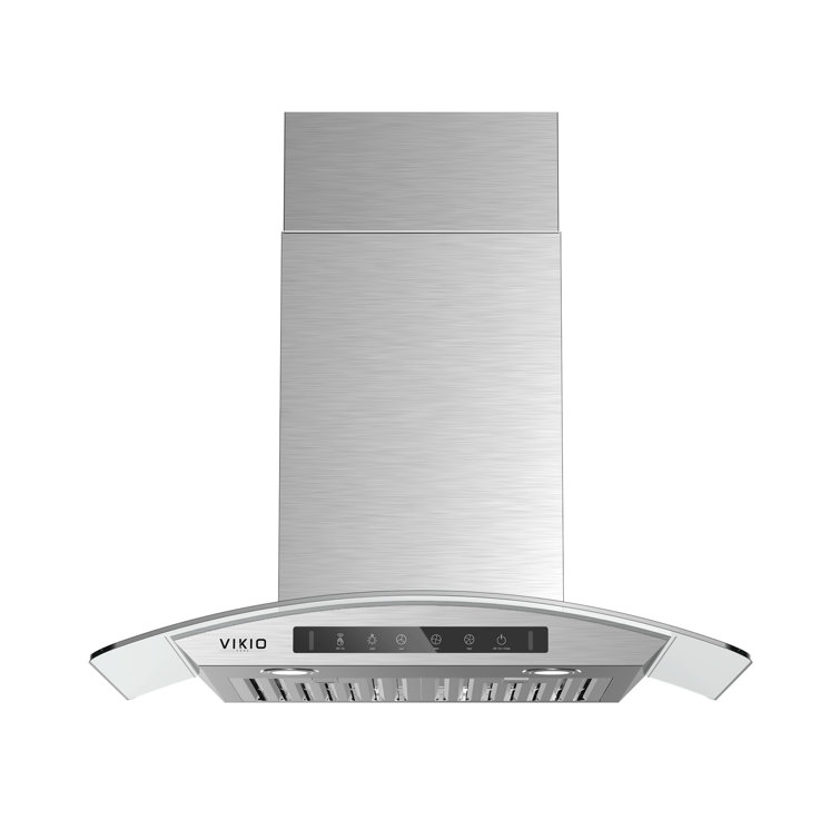 VIKIO 36" 600 CFM Ducted Wall Mount Range Hood in Stainless Steel with LED Lights, Baffle Filter and Gesture control