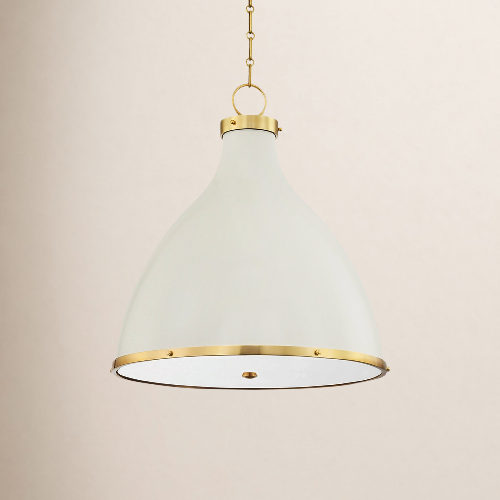 3 Light Metal Pendant, Aged Brass