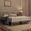 Minimalist Metal Slatted Bed Platform with Arrow Design Headboard-101364234-101248775