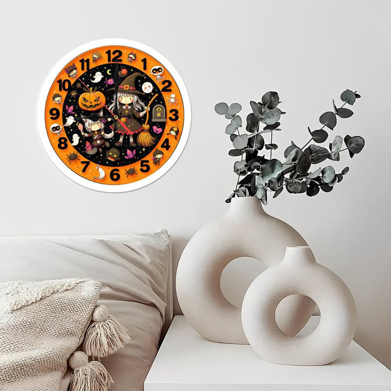Horloge de sorcière d'Halloween fantômes mignons