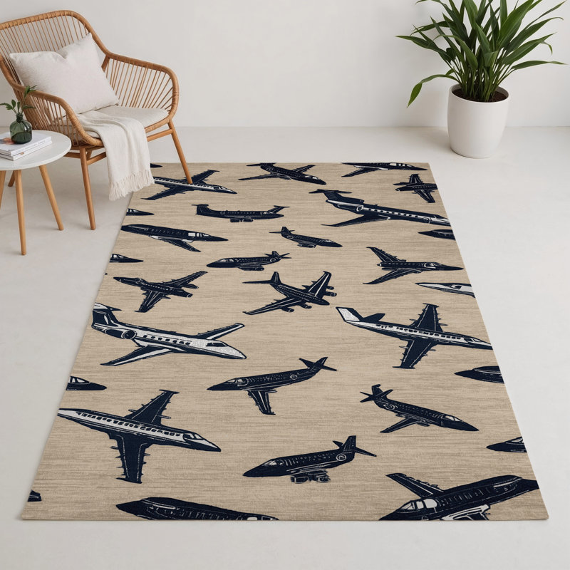 Tapis intérieur et extérieur beige Transport, Rectangle 9 pi x 12 pi