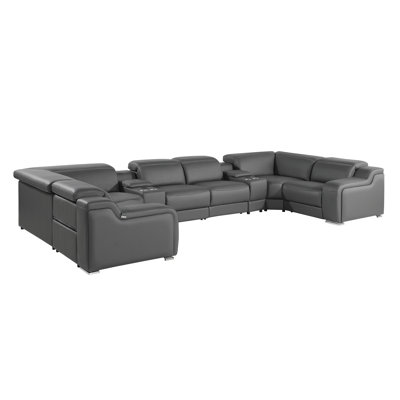 Stanwin 8 - Piece Top Grain Italian Leather Power Reclining Corner Sectional -  Orren Ellis, A8D4628268EE4AA18930EB167A4E72A6