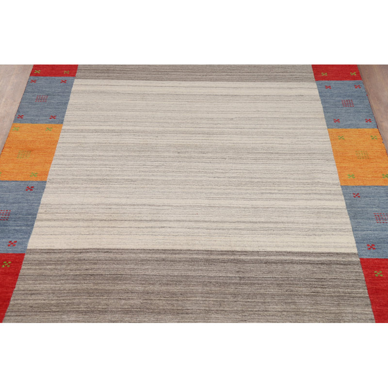 Striped Gabbeh Indian Area Rug 6x10