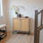2-Door MDF Accent Cabinet with Shelf and Rattan Doors - Light Oak-1086517371