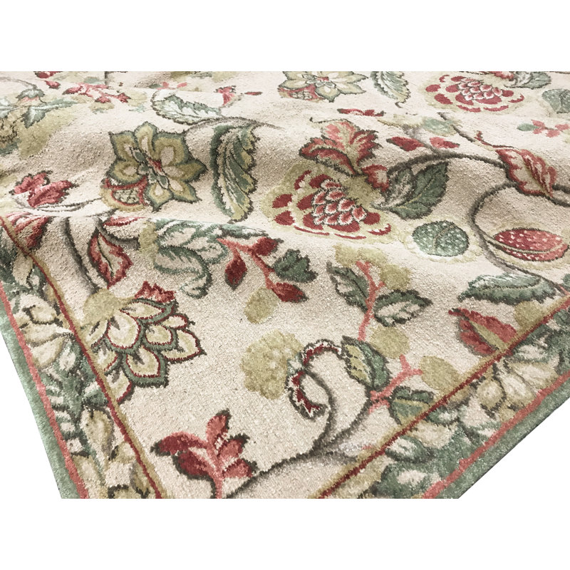 Brocatel Wool Floral Area Rug, Rectangle 9' x 11'11"