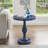  Solmere 22" Round Wood Pedestal End Table, Blue-946813473