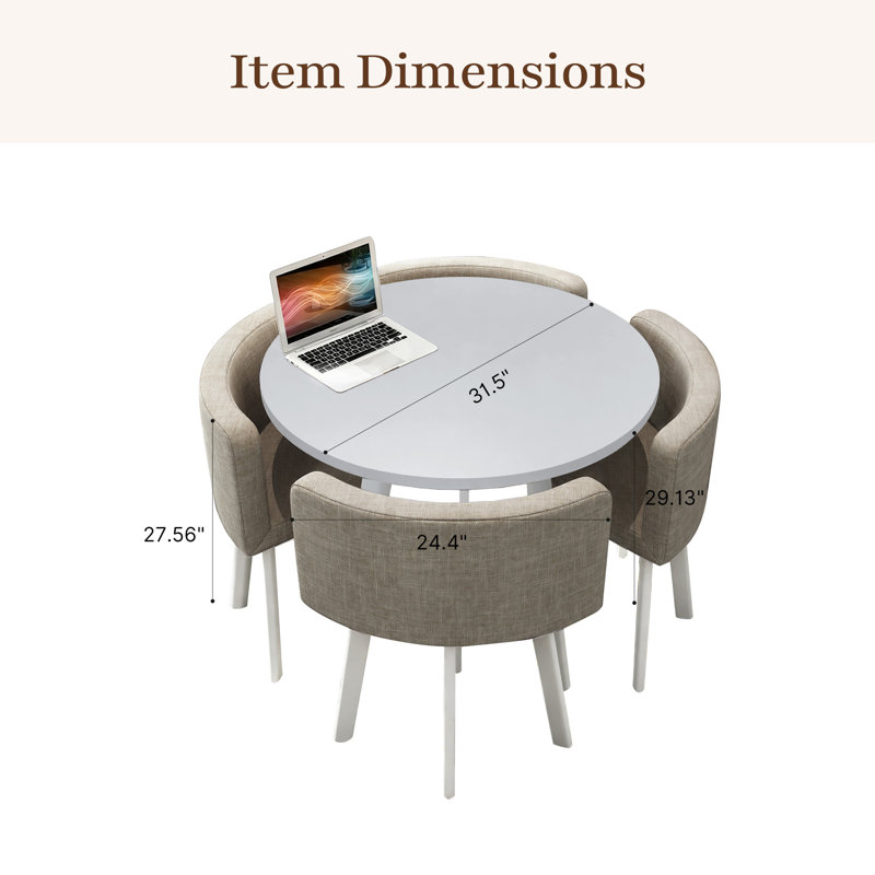 Ensemble de salle à manger moderne pour économiser l'espace - ensemble de table et de chaises grises pour petits espaces