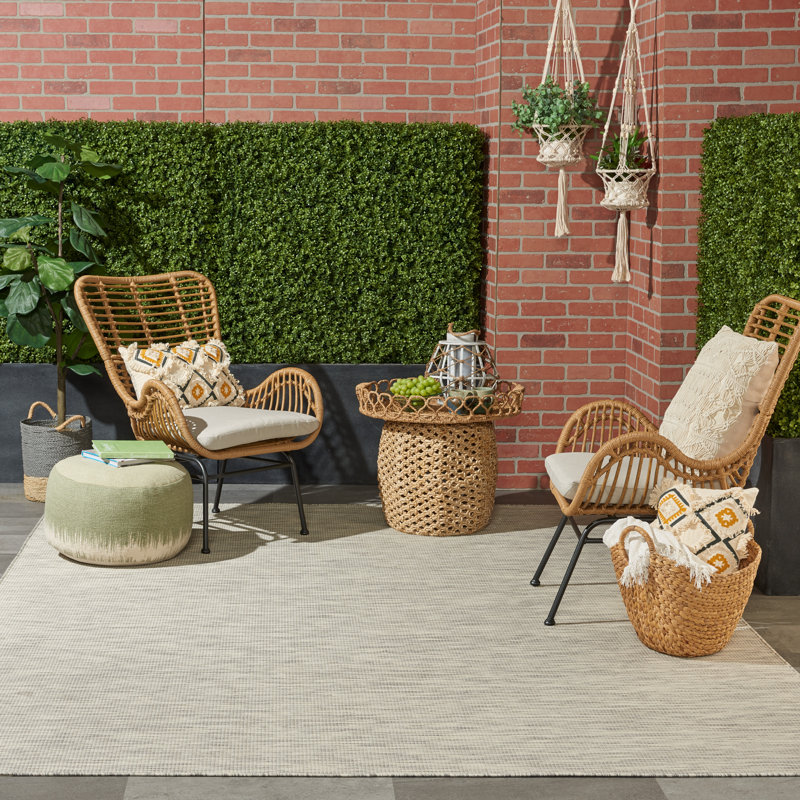 Tapis terre cuite intérieur / extérieur Lillehammer, Rectangulaire 8 pi x 10 pi, Gris