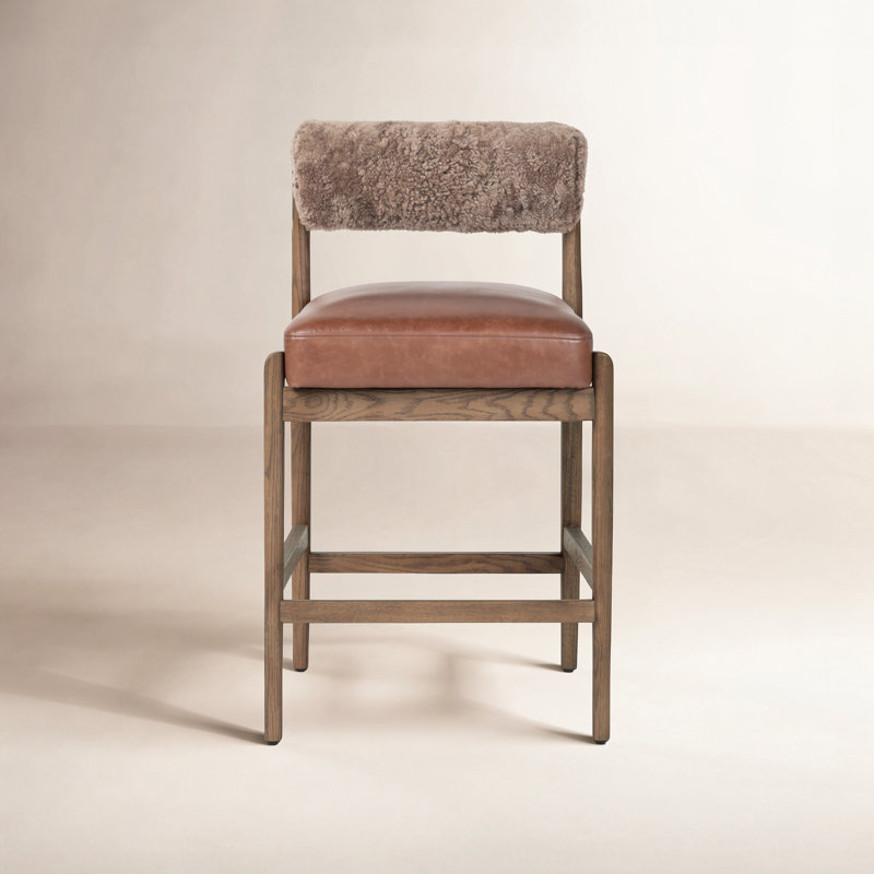 Jazelle Stool, Havana Brown Teddy Fabric, Counter Stool (27" Seat Height)