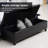 HOMCOM 51" Ottoman Storage Bench, Faux Leather Storage Chest With Lift Top, Tufted Ottoman With Storage For Living Room, Entryway, Black-638112808