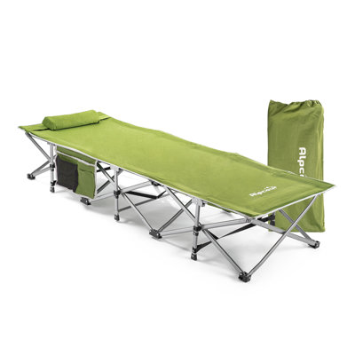 Alpcour Compact Folding Camping Cot - Single Person, Heavy Duty, Indoor & Outdoor Bed with Pillow