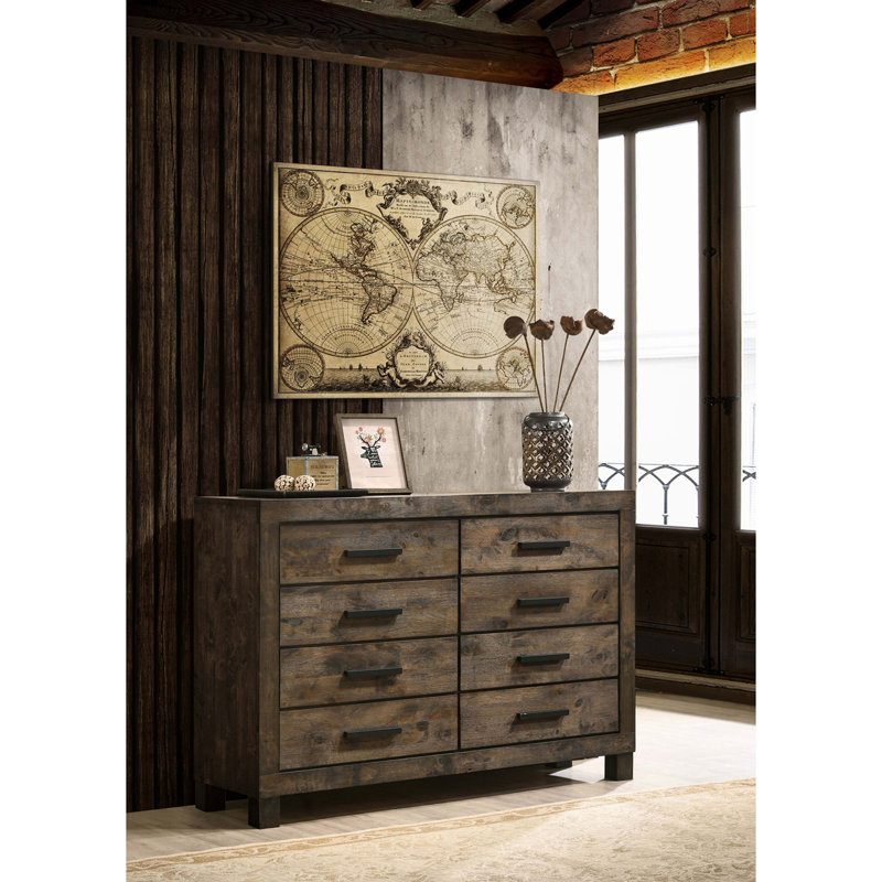 Bren Rustic Golden Brown 8-drawer Dresser