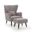 77Cm Wide Plush Velvet Modern Wingback Chair and Ottoman-1281189385-1281189397