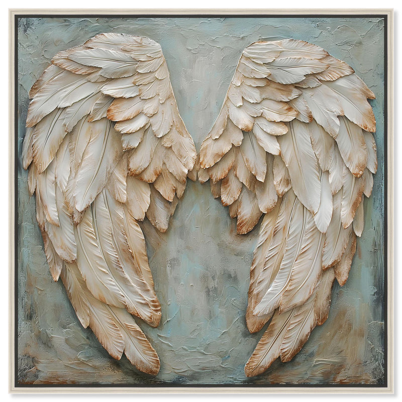 Art mural Wings of Ash I, Encadrement argenté, H 17 po x l 17 po x P 2 po