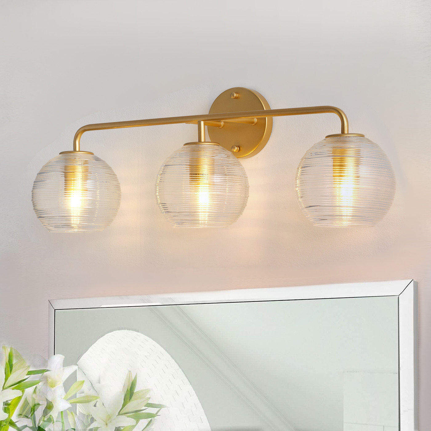 Breakwater Bay 3-Light Bathroom Vanity Light With Globe Glass Shade ...