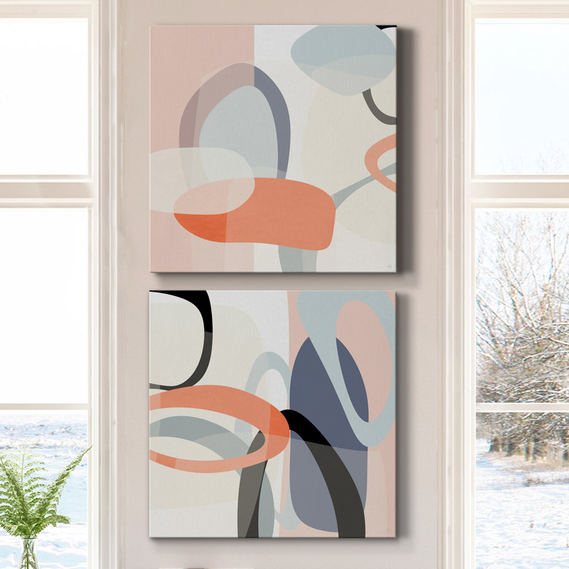 «Floating on Silk I», ensemble de 2 impressions sur toile, H 10 po x l 10 po x P 1 po, Toile tendue