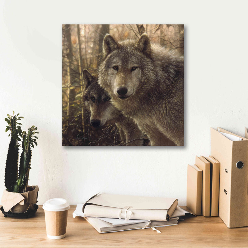 «Wood Land Companions» par Collin Bogle, art mural sur toile, H 18 po x l 18 po x P 0,5 po
