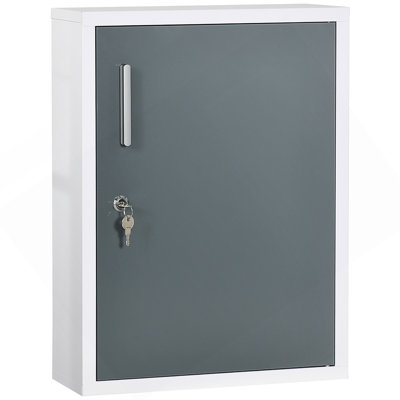 Bathroom Medicine Cabinet With Shelves Inside & On Door, Locking Medical Cabinet For Child & Pet Safety, First Aid Bathroom Wall Cabinet