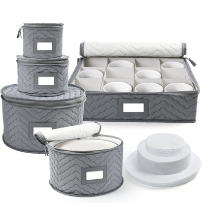Lotfancy China Storage Containers, Quilted 5-piece Set Storage Box
