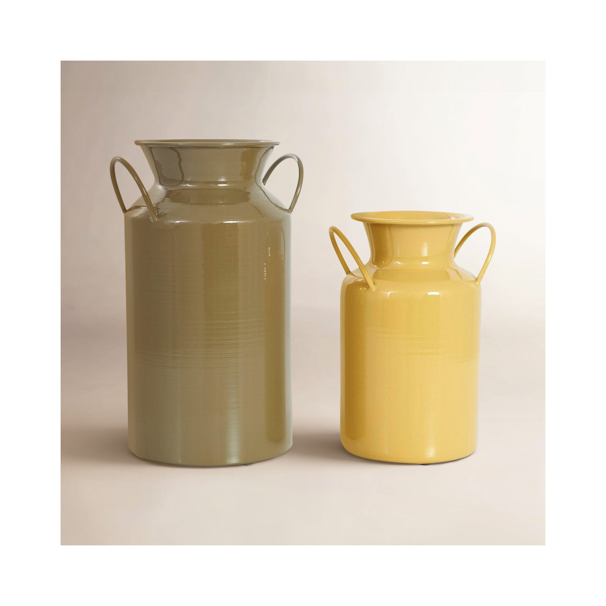 Hays Metal Table Vase, Yellow/Brown, Small