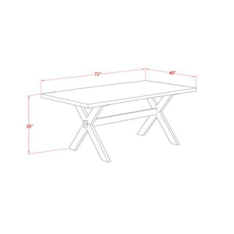 9 Piece Dining Room Table Set Includes a Rectangle Kitchen Table with X-Legs and 8 Cream Linen Fabric Parson Dining Chairs, Linen White