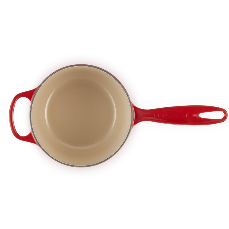 Le Creuset Enameled Cast Iron Saucepan with Lid, Cerise, 2.25 qt.