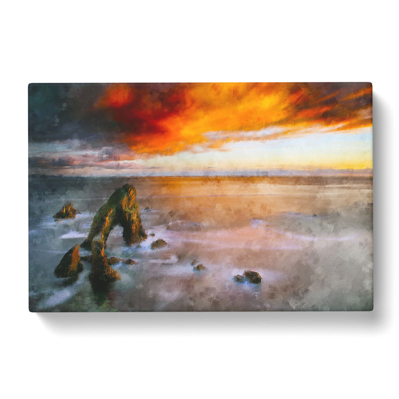 Crohy Head Sea Arch In Ireland Painting - Wrapped Canvas, 50cm H x 76cm W x 3cm D