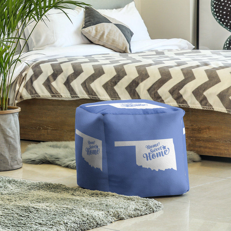 Upholstered Ottoman, Blue