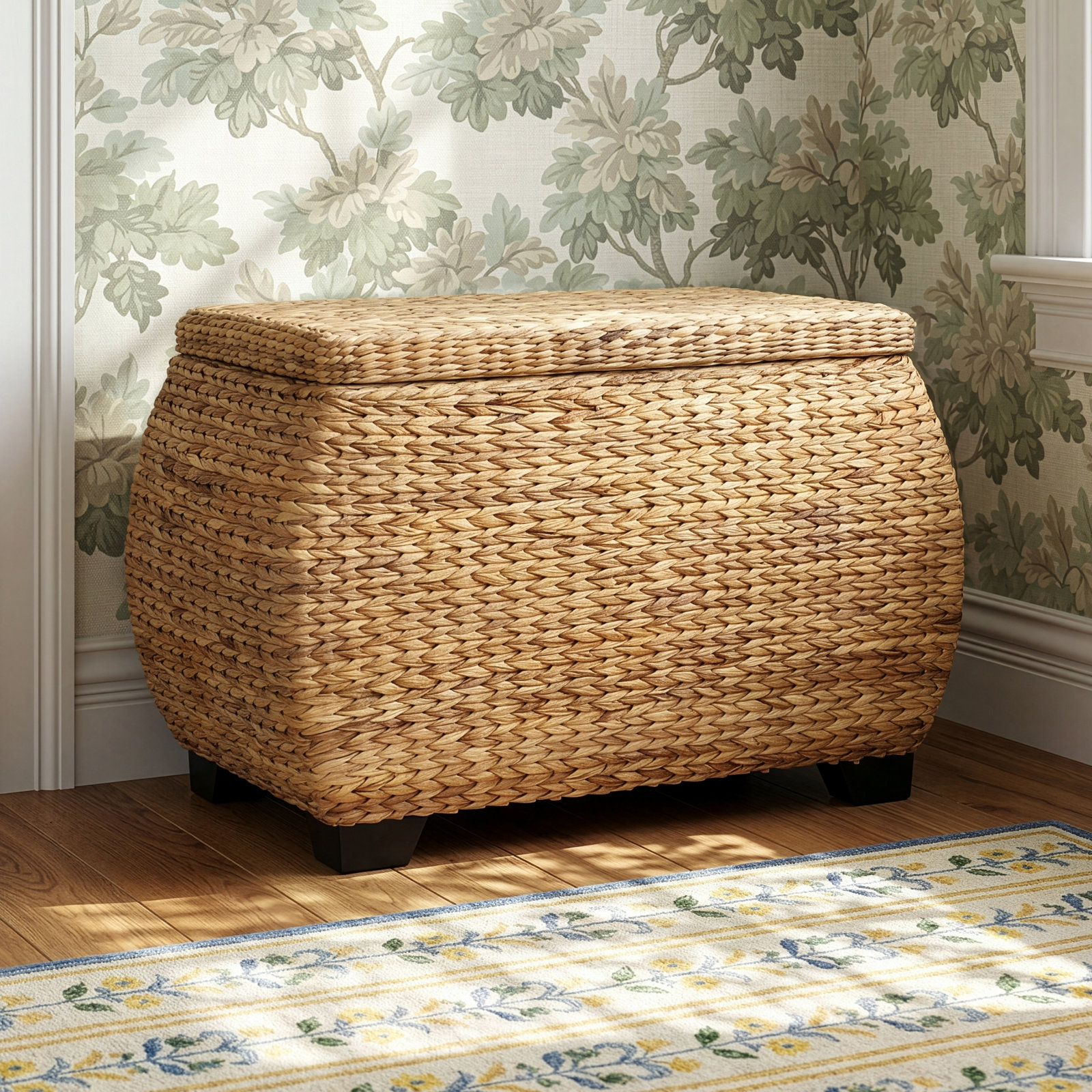 Handwoven Storage Box, Light Tan