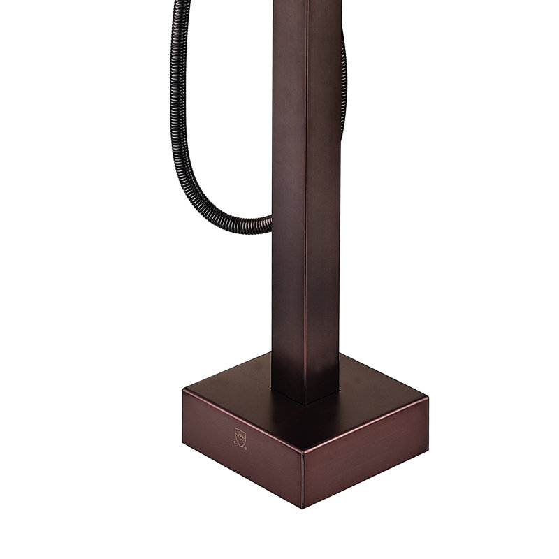 Bronze Freestanding Bathtub Faucet With Hand Shower - Metal, Elegant Design Metal