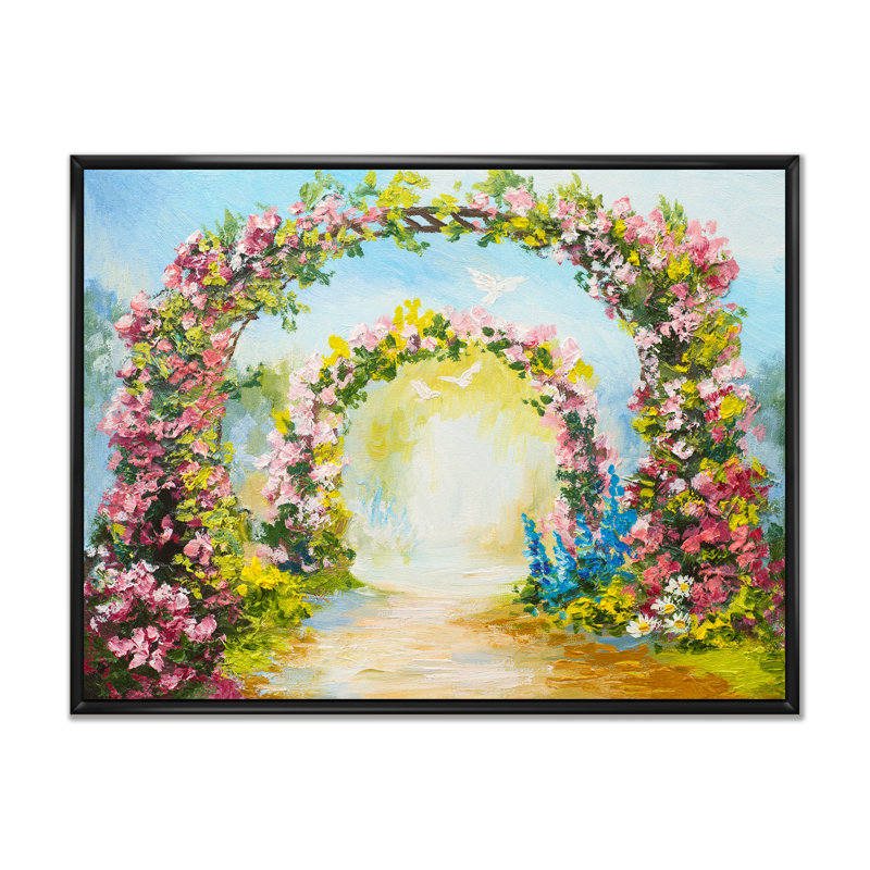 «Summer Floral Loureux Arch», reproduction de cadre photo sur toile, H 12 po x l 20 po x P 1 po