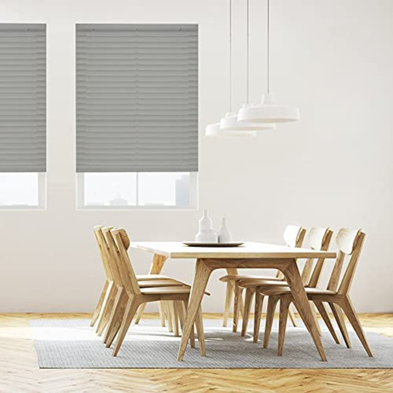 Semi Sheer Horizontal/Venetian Blind, Grey, 195 cm L x 20 cm  W