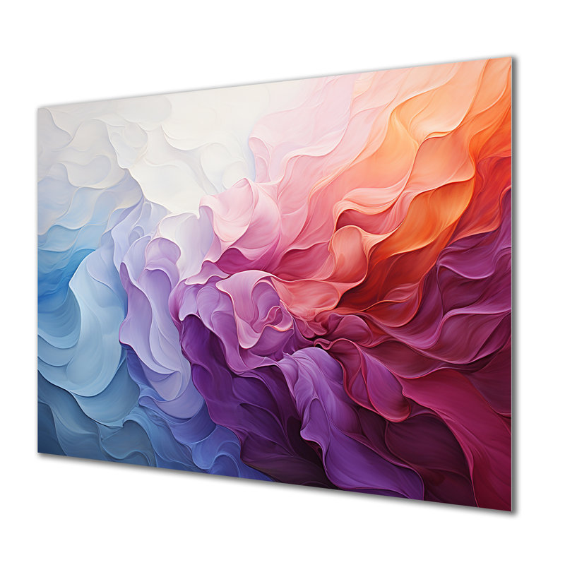 Colourful White Rainbow Spiral II - Rainbow Metal Wall Art, 12" H x 20" W x 1" D