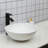 16" L x 16" W Bathroom Vessel Sink White Ceramic Bathroom Sink Circular Above Counter Bathroom Vanity Sink