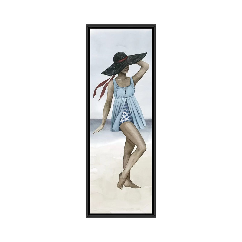 « beach beauté iv », impression sur toile, H 36 po x l 12 po x P 1,5 po, Cadre noir