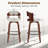 Set of 2 Swivel Bar Height Stools, Solid Wood 360° Rotating Bar Chairs with Backrest & Upholstered PU Seat, 330 lb Capacity (29" Seat Height)-567140670-567141059
