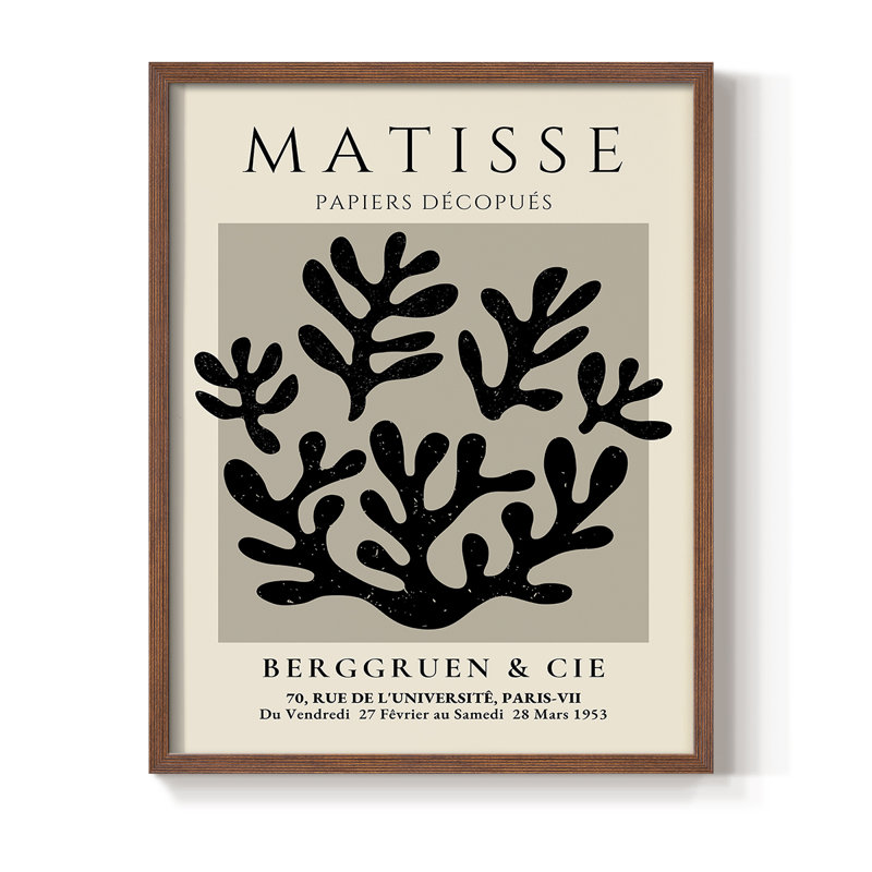Matisse CLV, reproduction encadrée - bois massif, Brun, H 10 po x l 8 po