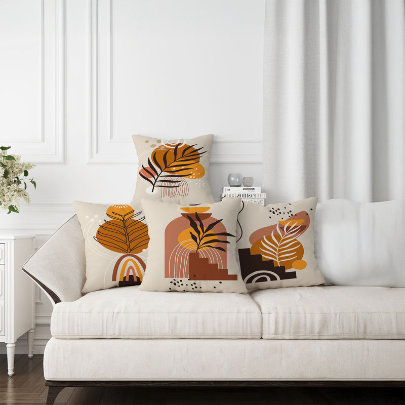Ensemble de housse de coussin lavable et repassable 4 pièces