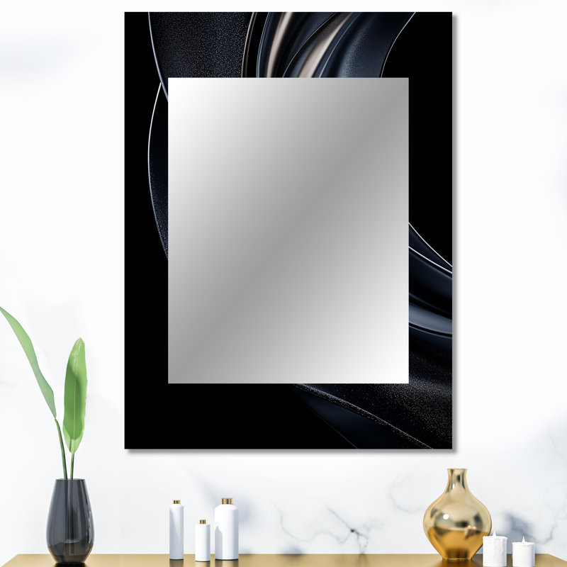 Black Abstract Fractal Spectrum Of Serenity - Fractal Large Mirror, Modern Unique Wall Mirror Decor, Printed Metal Art
