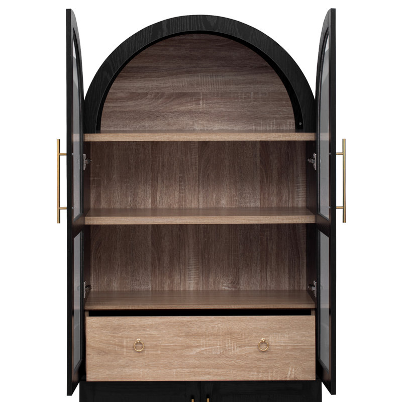 Armoire de rangement arquée à usages multiples - idéale pour la cuisine, la salle à manger et le salon, Noir