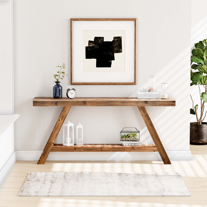 Natural Reclaimed 46inch /60inch Solid Wood Console Table, Brown, 30"H x 60"W x 10"D