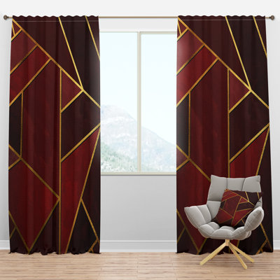 Triangulaires sur les abat-jours - Rideau en velours moderne - obscurcissant - 1 panneau