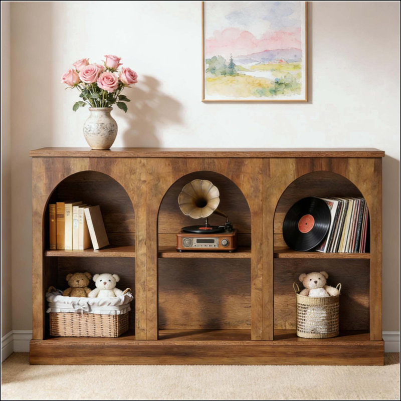 Table d'appoint rustique, table d'entrée pratique, console, Rustic Brown
