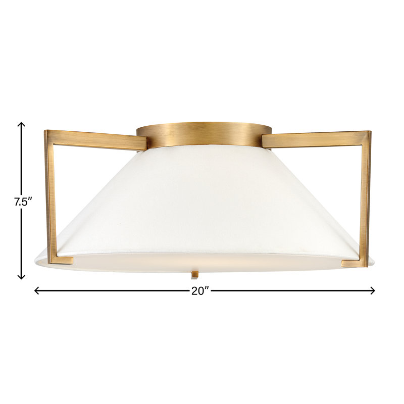 Calla 1 - Light Simple Cone LED Flush Mount, Brushed Bronze, 7.5" H x 20" W x 20" D