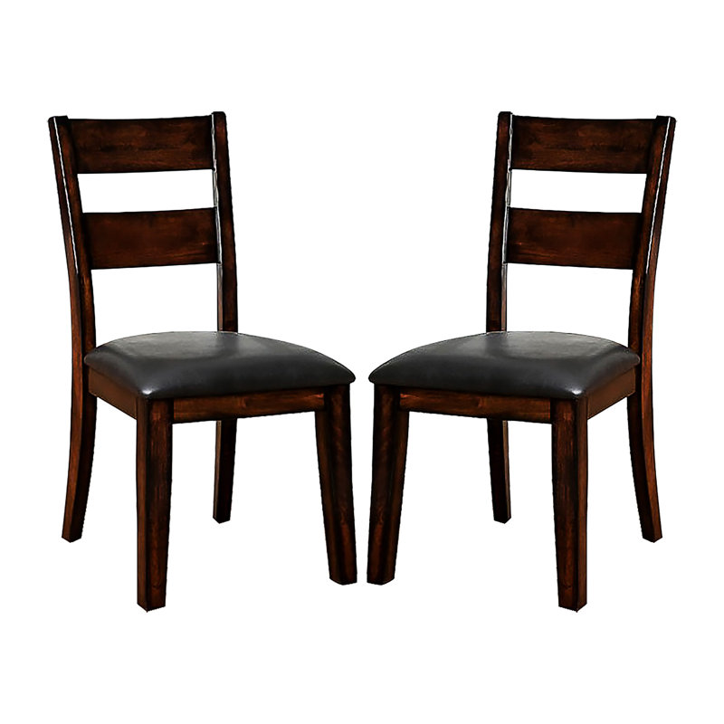 2 chaises de salle à manger rembourrées en cerisier foncé, dossier en bois massif de style cerisier avec pour la maison - et gracieux
